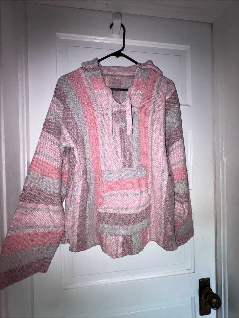 Pink Striped Baja Hoodie Top